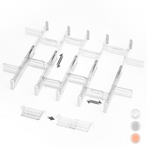 HiYZ Expandable Drawer Dividers with Inserts - Large Kitchen Utensils Drawer Divider - Adjustable Drawer Organizers Separators for Tools,Dresser,5 Dividers(12.9"-22.8") with 10 Inserts(3.9"-7.1")